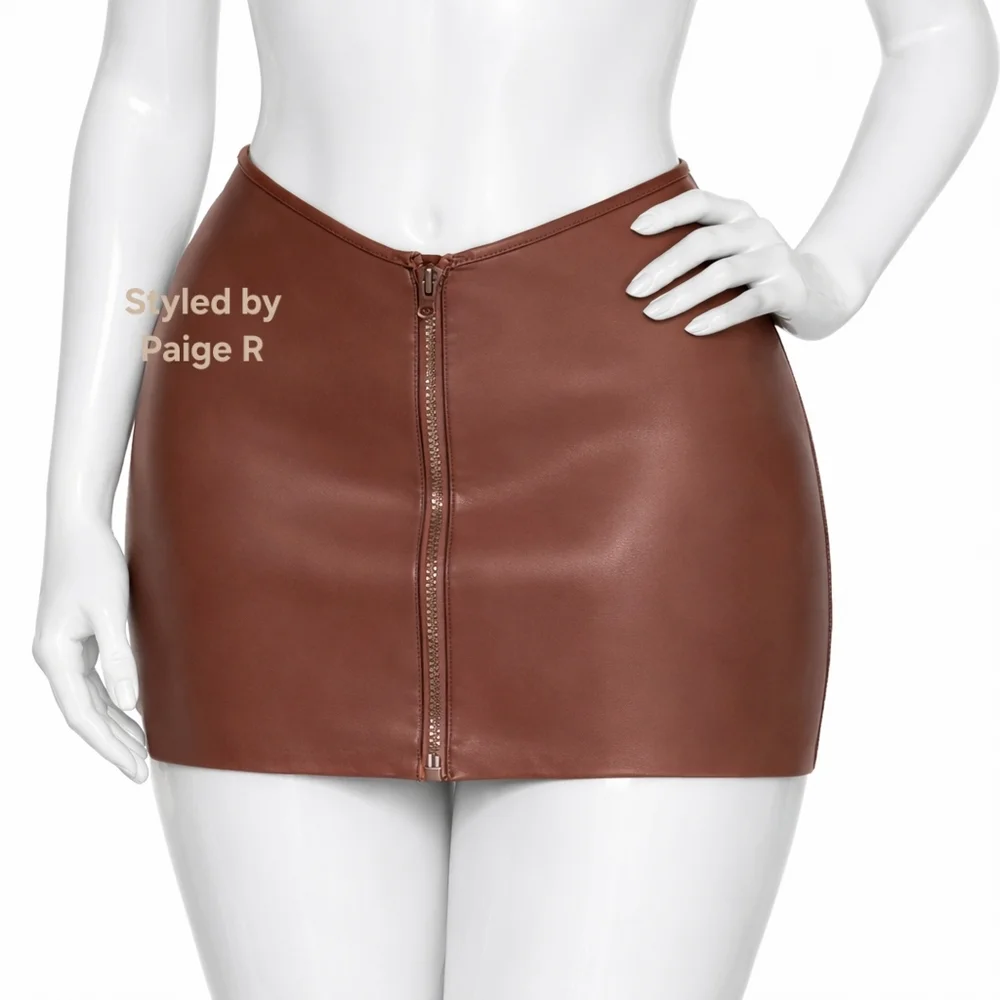 ⛱️NWT SKIMS Rubberized Scuba Coverup Swim Skirt Brown COCOA 2X